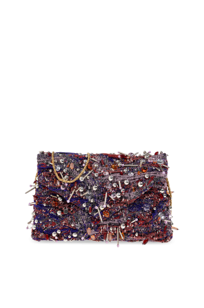 Clutch with shiny appliqués