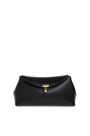‘T-Lock Mini’ leather clutch