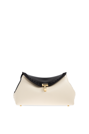 ‘T-Lock Mini’ leather clutch