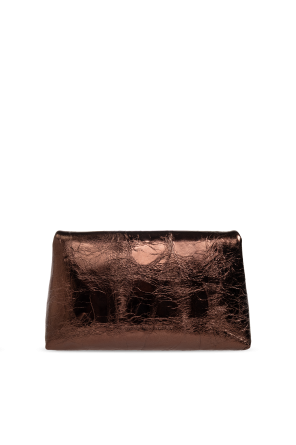 Dries Van Noten Leather bag with metallic finish