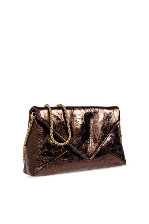 Dries Van Noten Leather bag with metallic finish