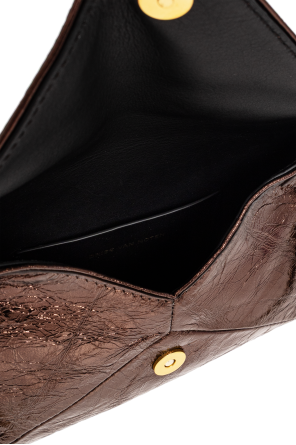 Dries Van Noten Leather bag with metallic finish