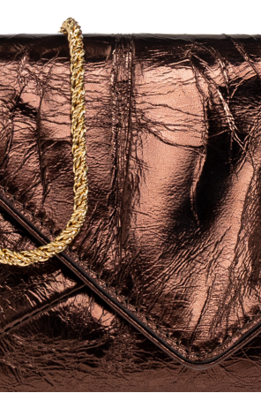 Dries Van Noten Leather bag with metallic finish