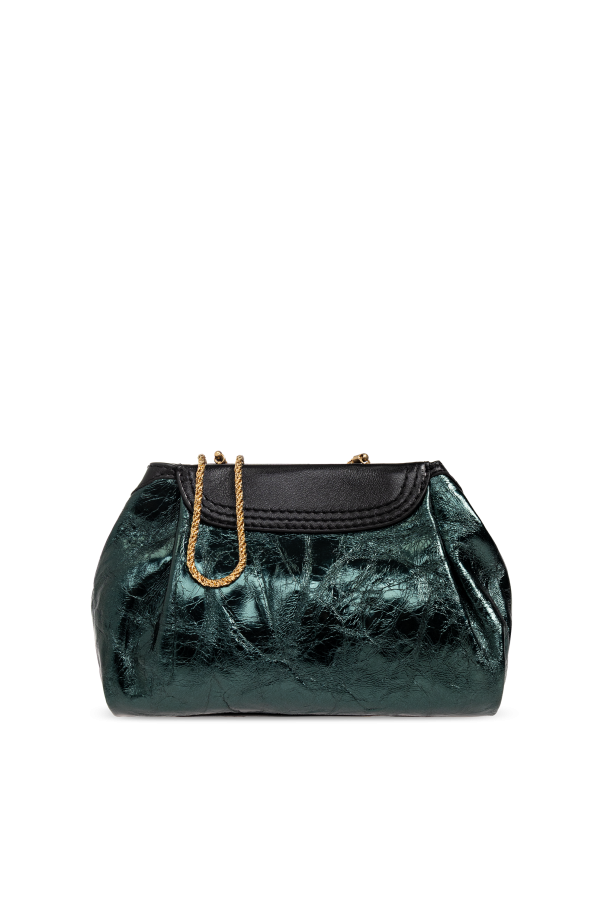Leather bag with a metallic finish od Dries Van Noten