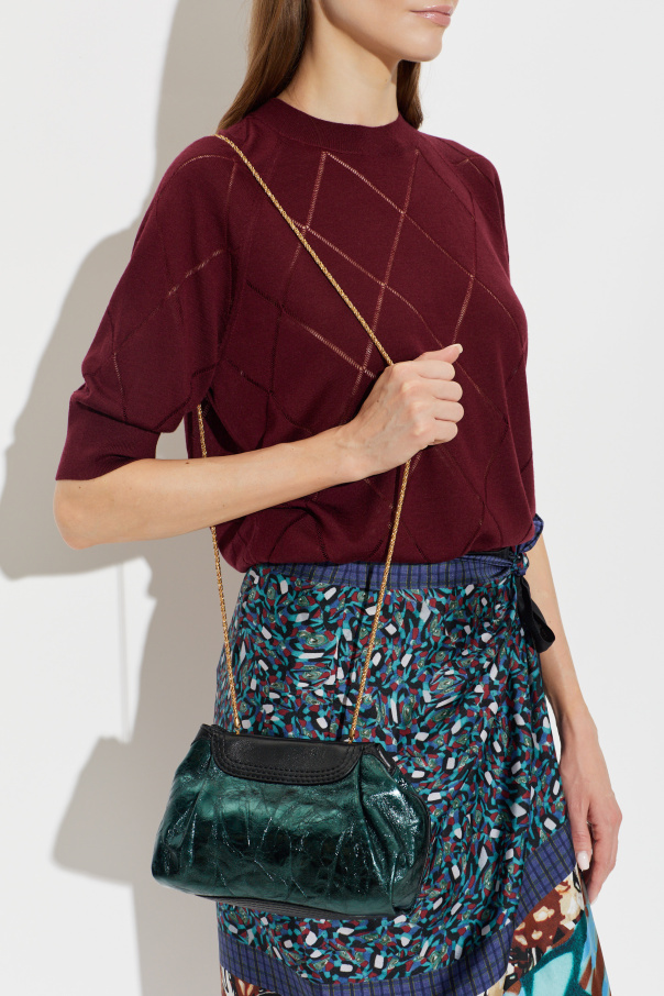 Dries Van Noten Lederhandtasche mit Metallic-Finish