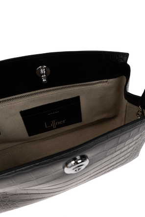 Liffner Bolso de cuero ‘Pushlock Black Croc’
