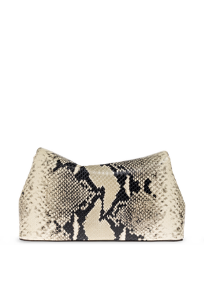 TOTEME Cream Snake-Effect Leather 'T-lock' Clutch Bag