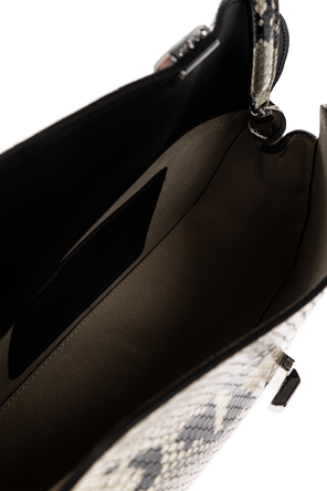 TOTEME Cream Snake-Effect Leather 'T-lock' Clutch Bag