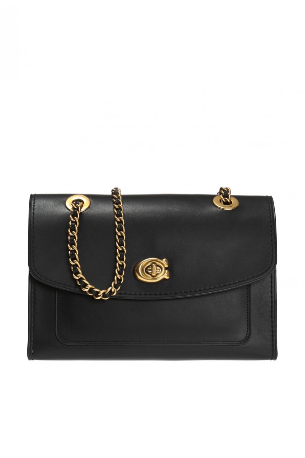 coach parker shoulder bag black