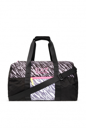 Holdall bag with logo od Emporio Armani logo-print leather keyring