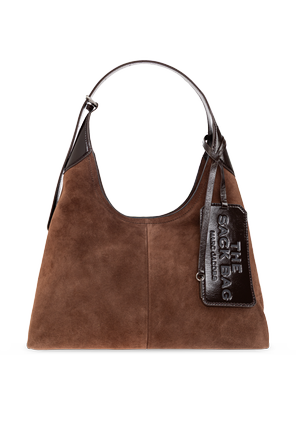 Suede logo bag