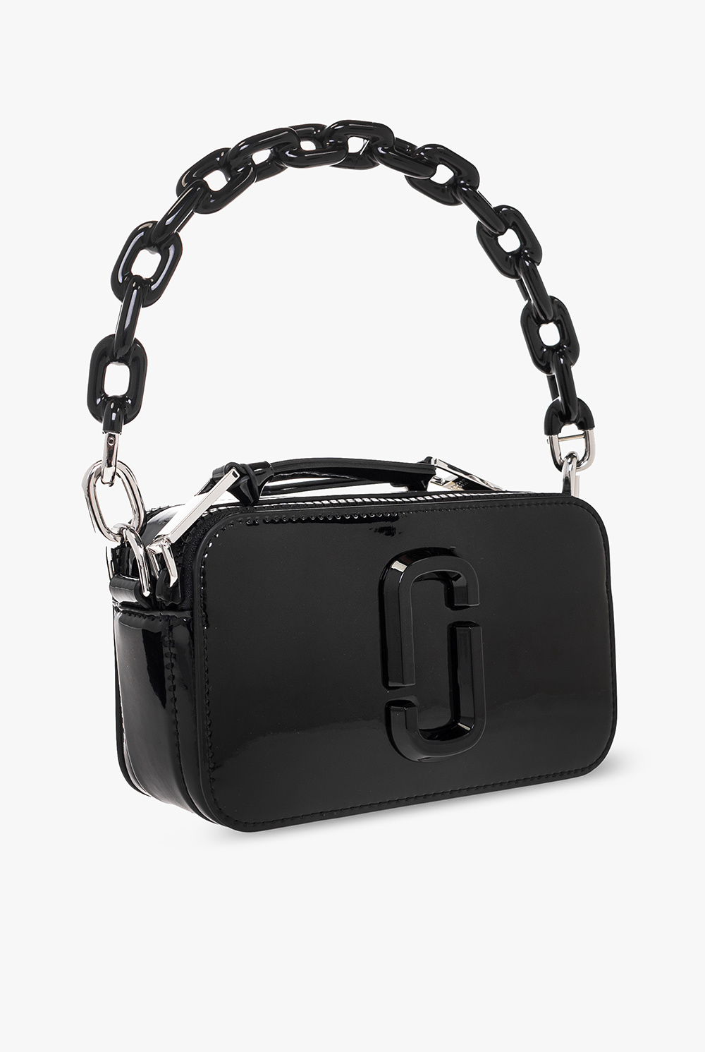 Marc Jacobs Snapshot Embossed Chain Link Shoulder Bag in Black