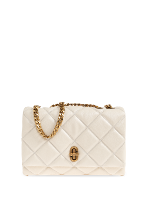 Leather shoulder bag with logo