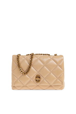 Leather shoulder bag with logo