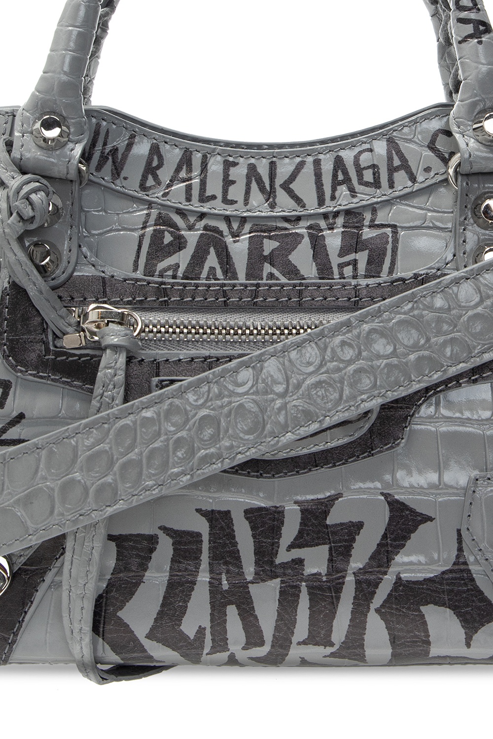 BALENCIAGA Graffiti Classic City Small Leather Top Handle Shoulder Bag
