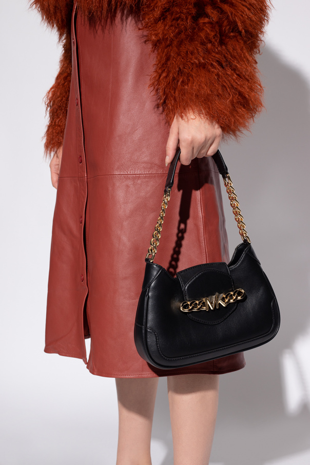 grained-leather messenger bag ‘Hally’ shoulder bag