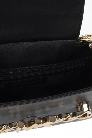 Black Green Pebbled Leather Rockstud Reversible Tote Bag ‘Hally’ shoulder bag