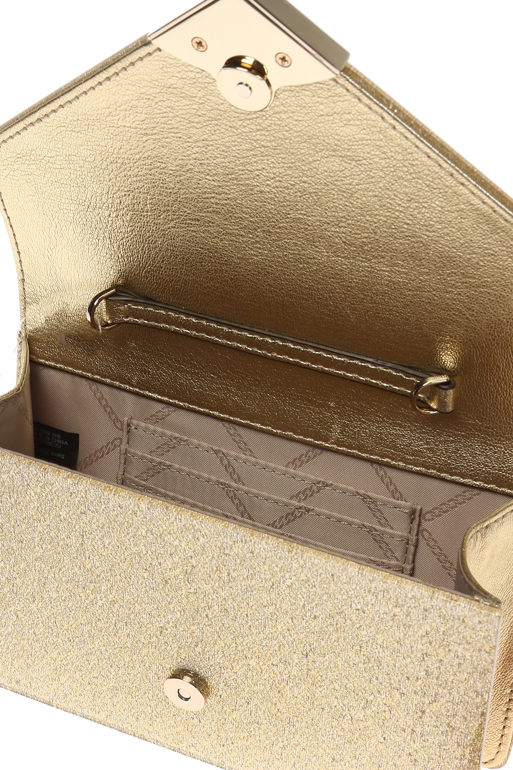 Michael Kors Barbara Gold Metallic Envelope Clutch Bag