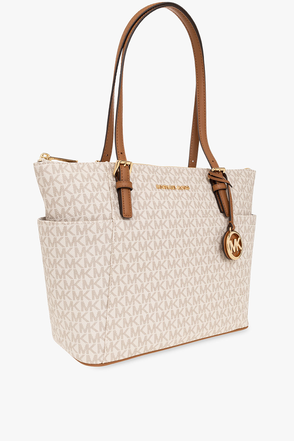 Jet set leather tote Michael Kors White in Leather  31972125
