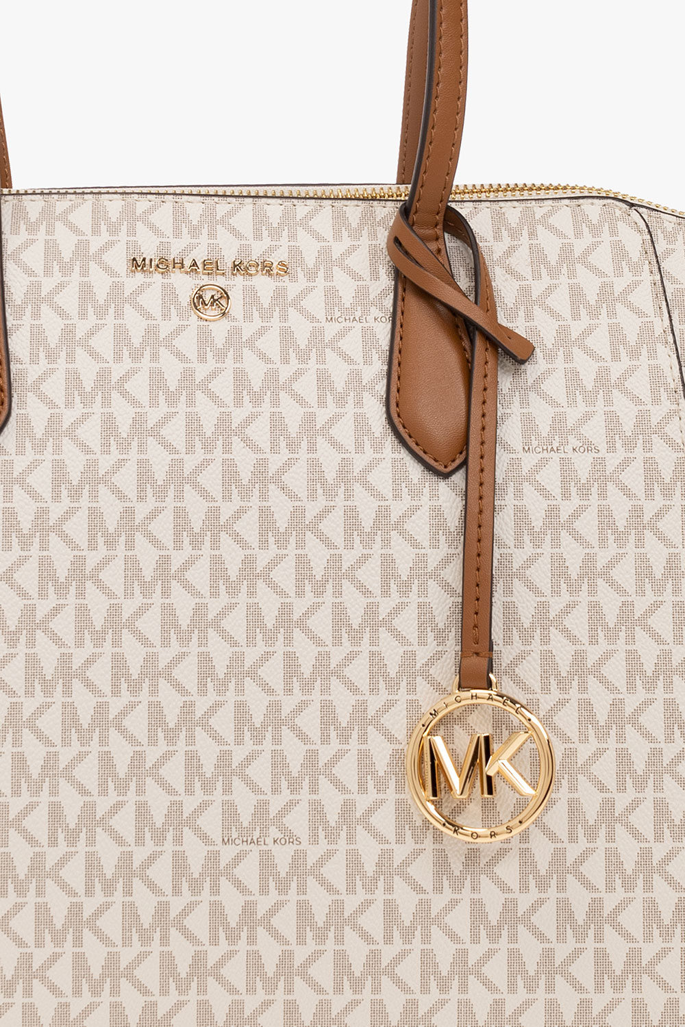 Michael Kors Marilyn Medium Saffiano Leather Tote Bag, Light Cream 