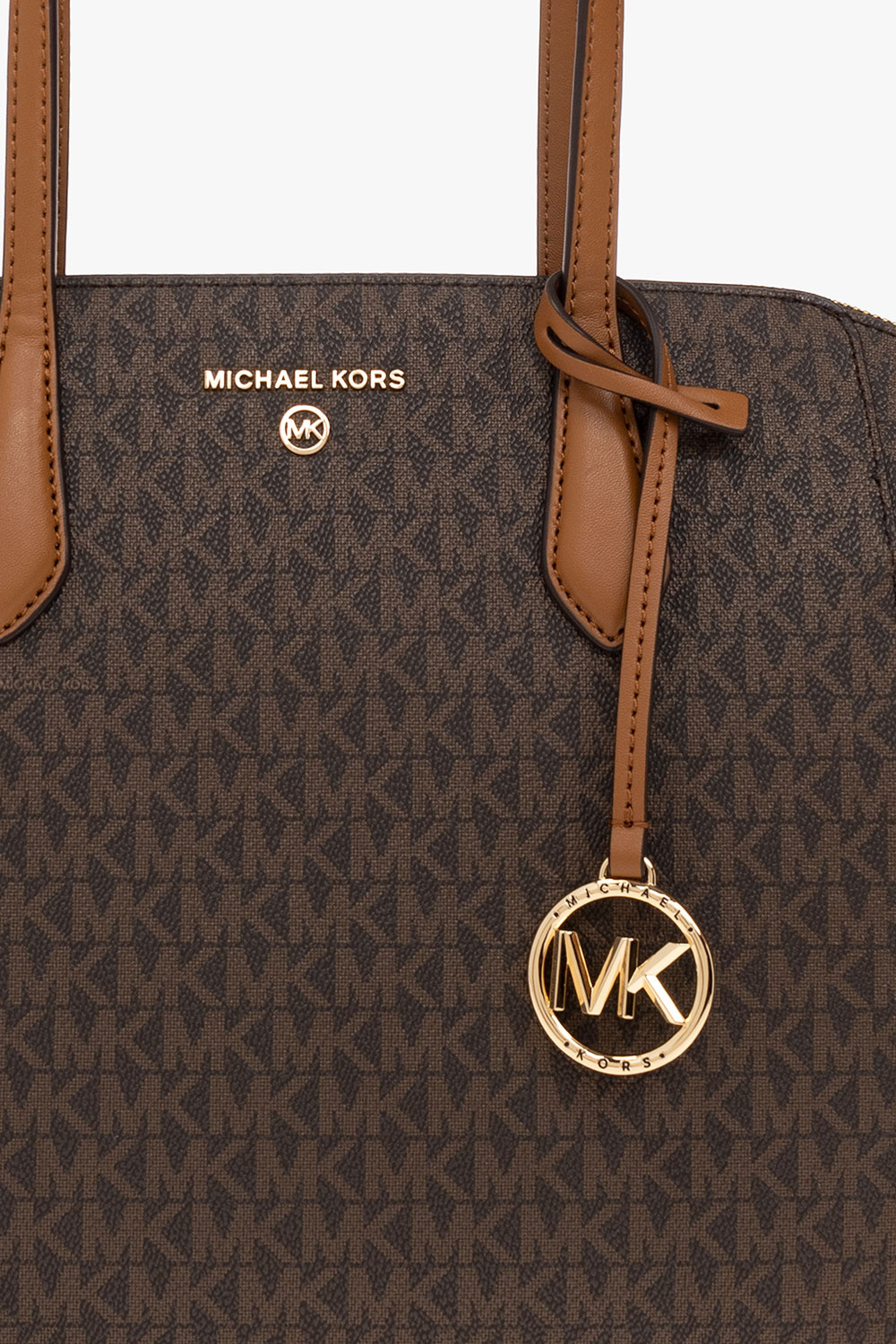 Buy Michael Kors Women Cream All-Over MK Logo Pochette Bag Online