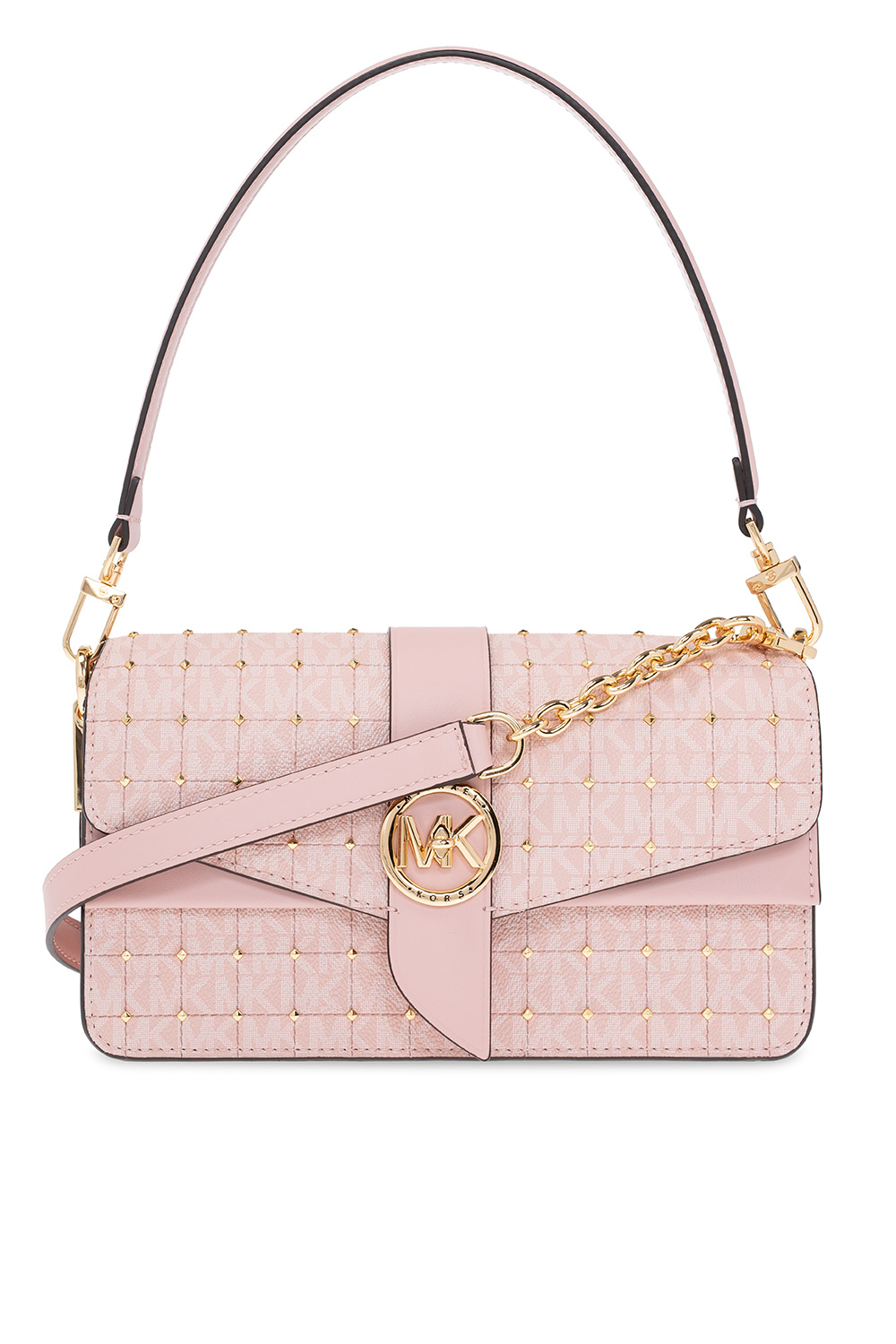 Michael Kors Greenwich Leather Crossbody Bag In Pink