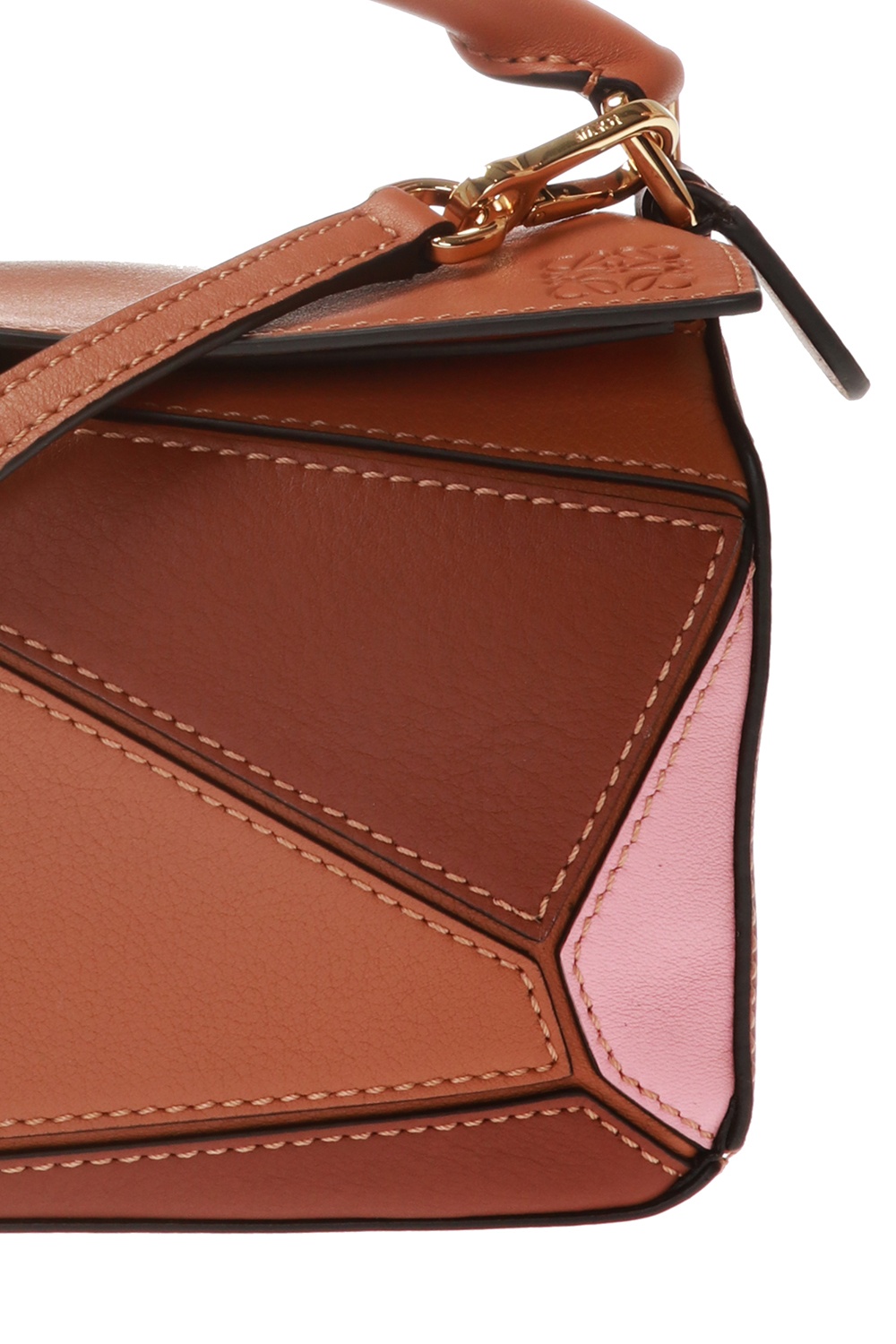 Loewe - Small Puzzle Tan & Pink Leather Shoulder Bag