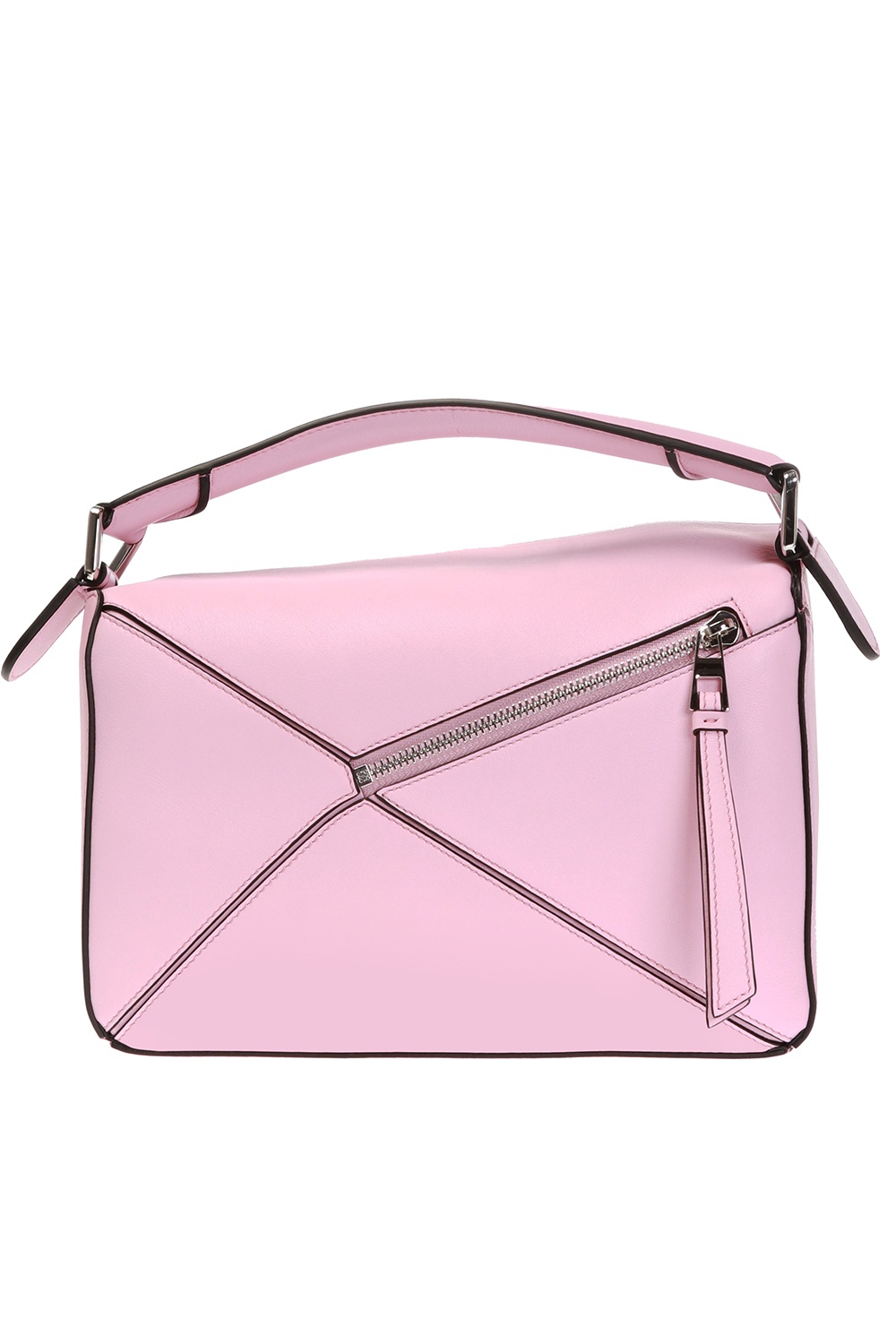 Loewe Mini Puzzle Bag Patchwork Calfskin In Blue/Pink