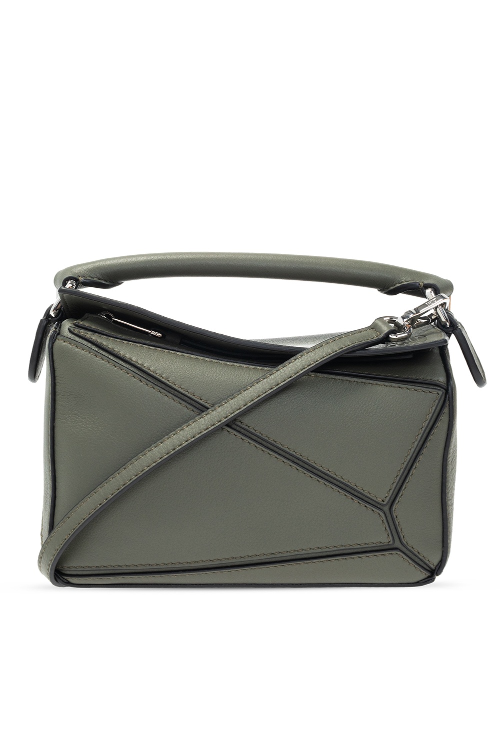 Loewe - Small Puzzle Dark Khaki Leather Shoulder Bag