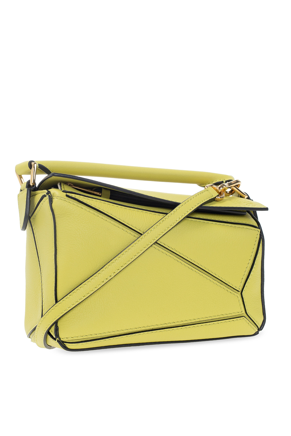 Loewe Puzzle Nano Leather Shoulder Bag In Yellow