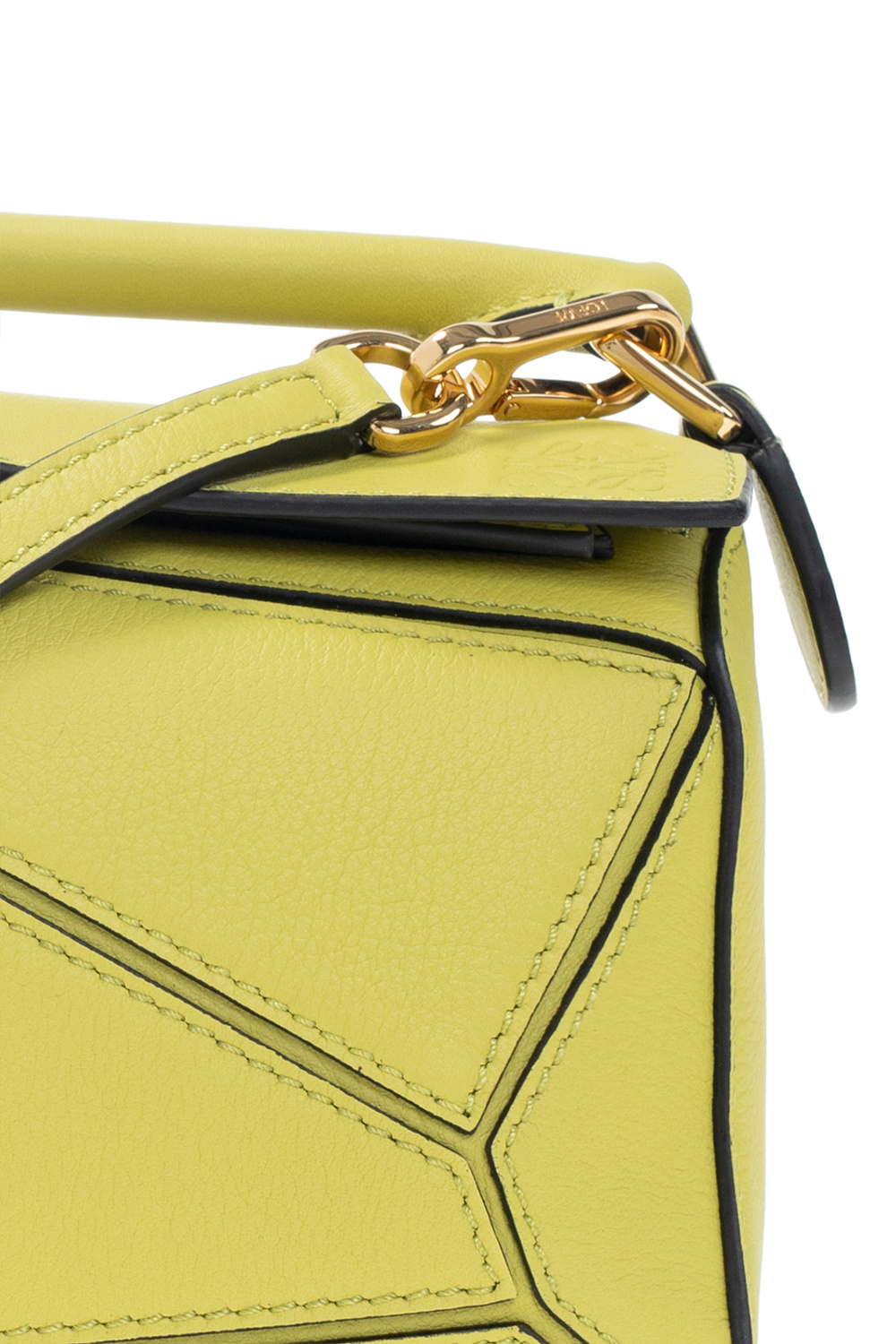 Puzzle Mini Leather Belt Bag in Yellow - Loewe