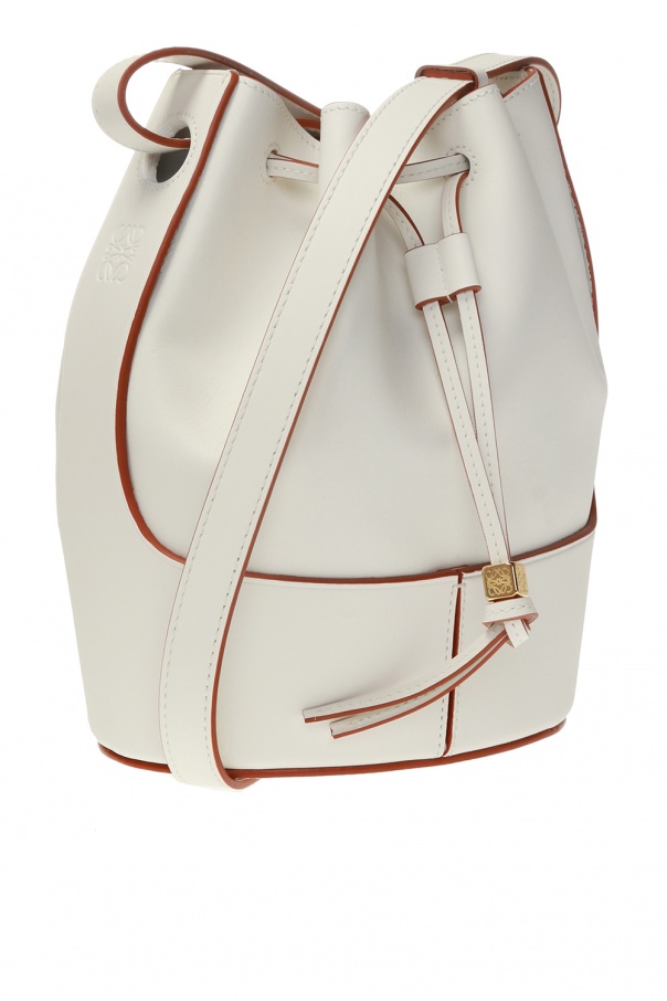 Loewe Crown Logo Stitch Women's Leather Shoulder Bag,Tote Bag White  BF554129