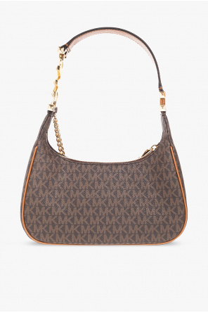 Hermes Lindy shoulder bag in beige canvas and etoupe Swift leather ‘Piper Small’ hobo bag