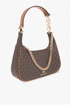 Hermes Lindy shoulder bag in beige canvas and etoupe Swift leather ‘Piper Small’ hobo bag