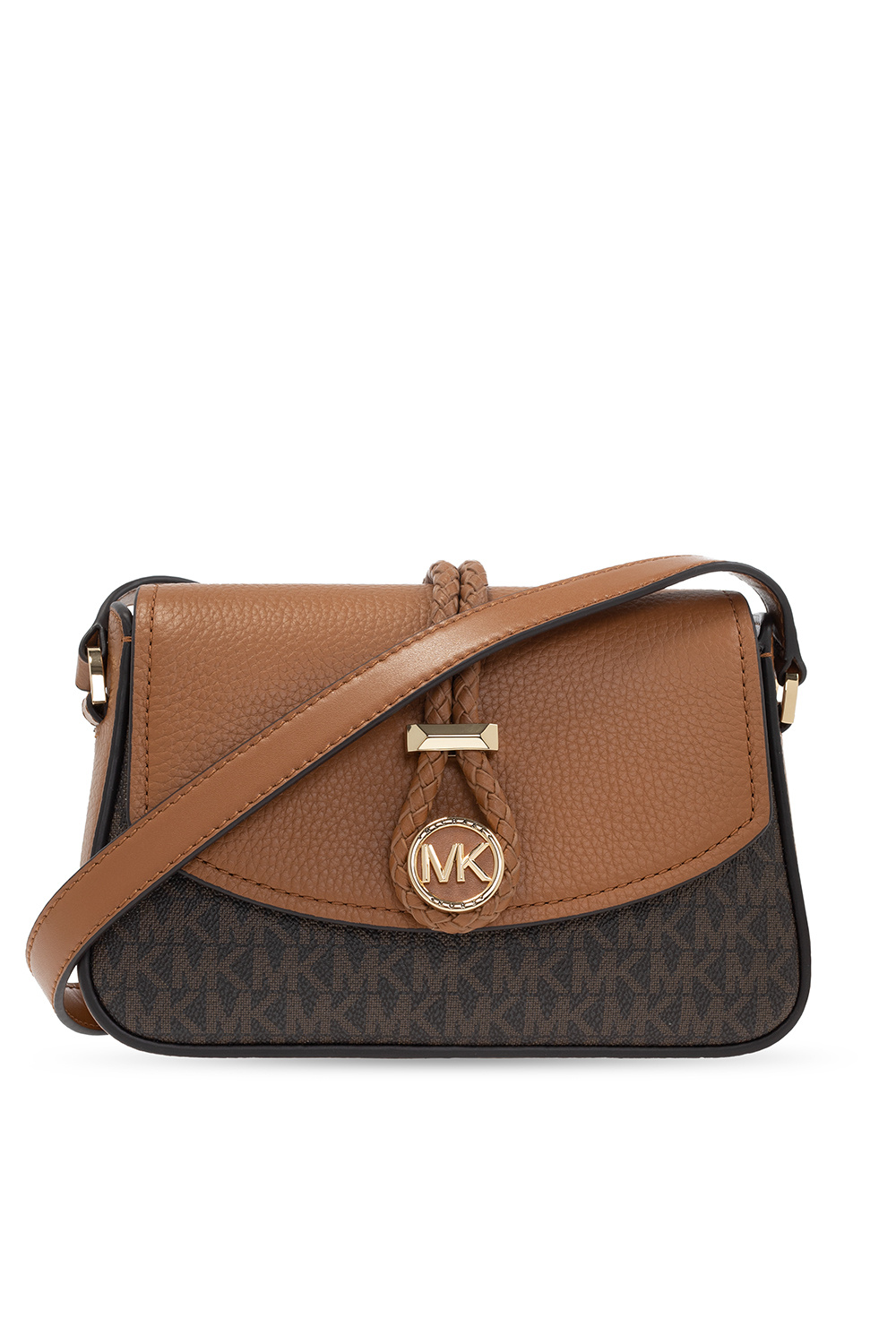 Michael Kors Bradshaw Messenger Bag in Brown  Acorn Signature Medium Logo  Print Coated Canvas with Leather Trim  Womens Bag  Lazada PH