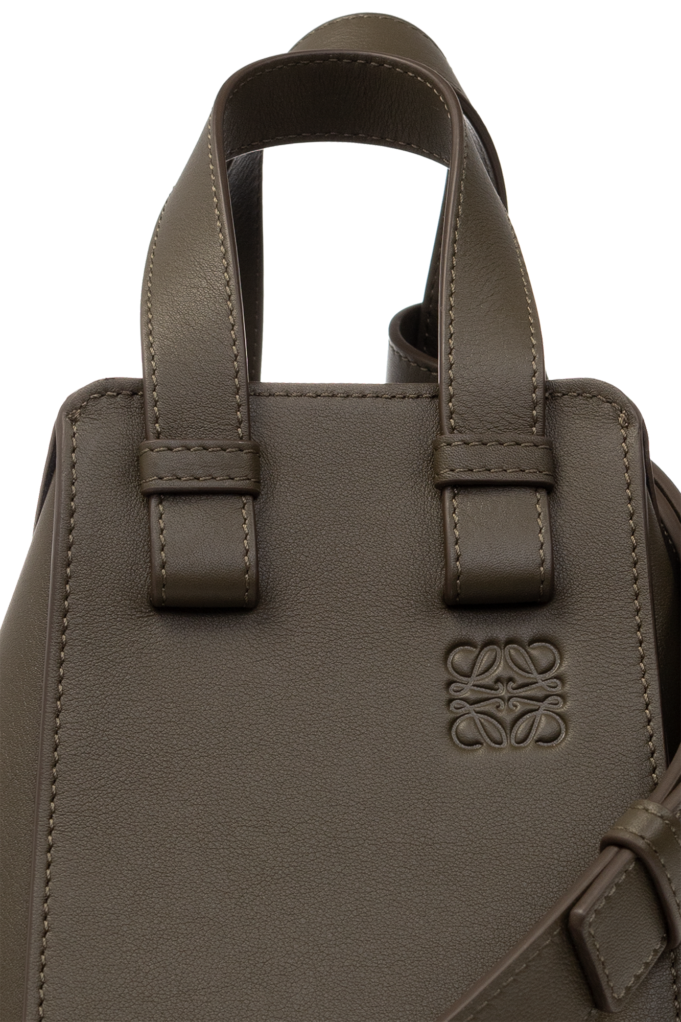 Loewe Hammock Mini Leather Shoulder Bag In Dark Taupe