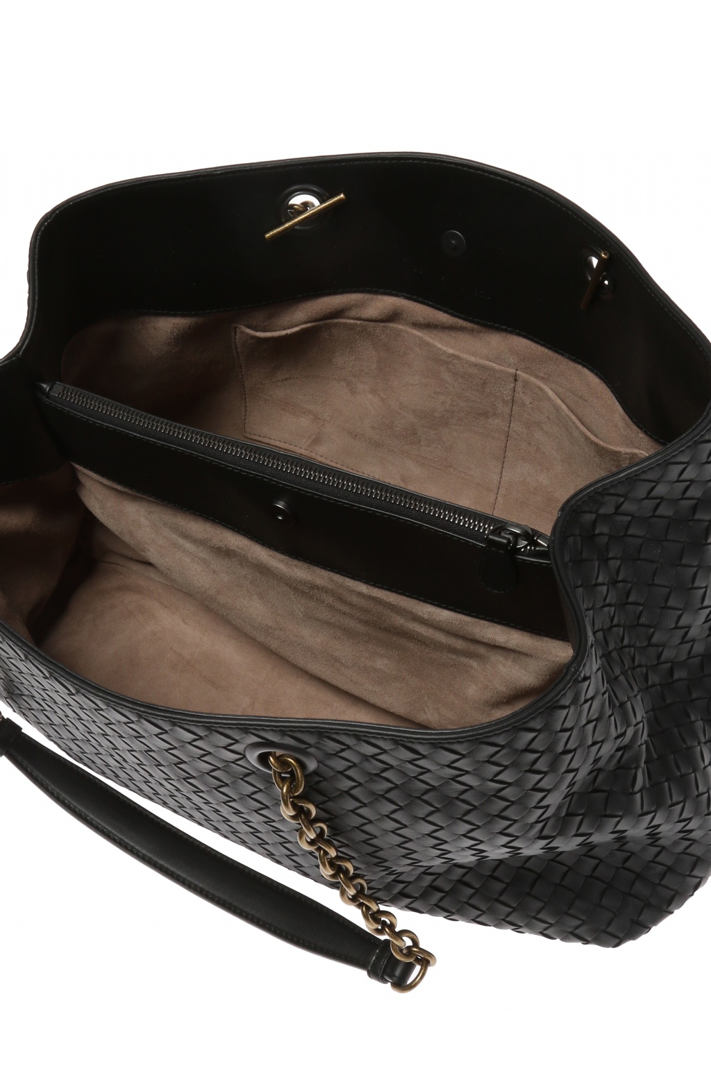 Bottega Veneta Intrecciato Double Chain Shoulder Bag