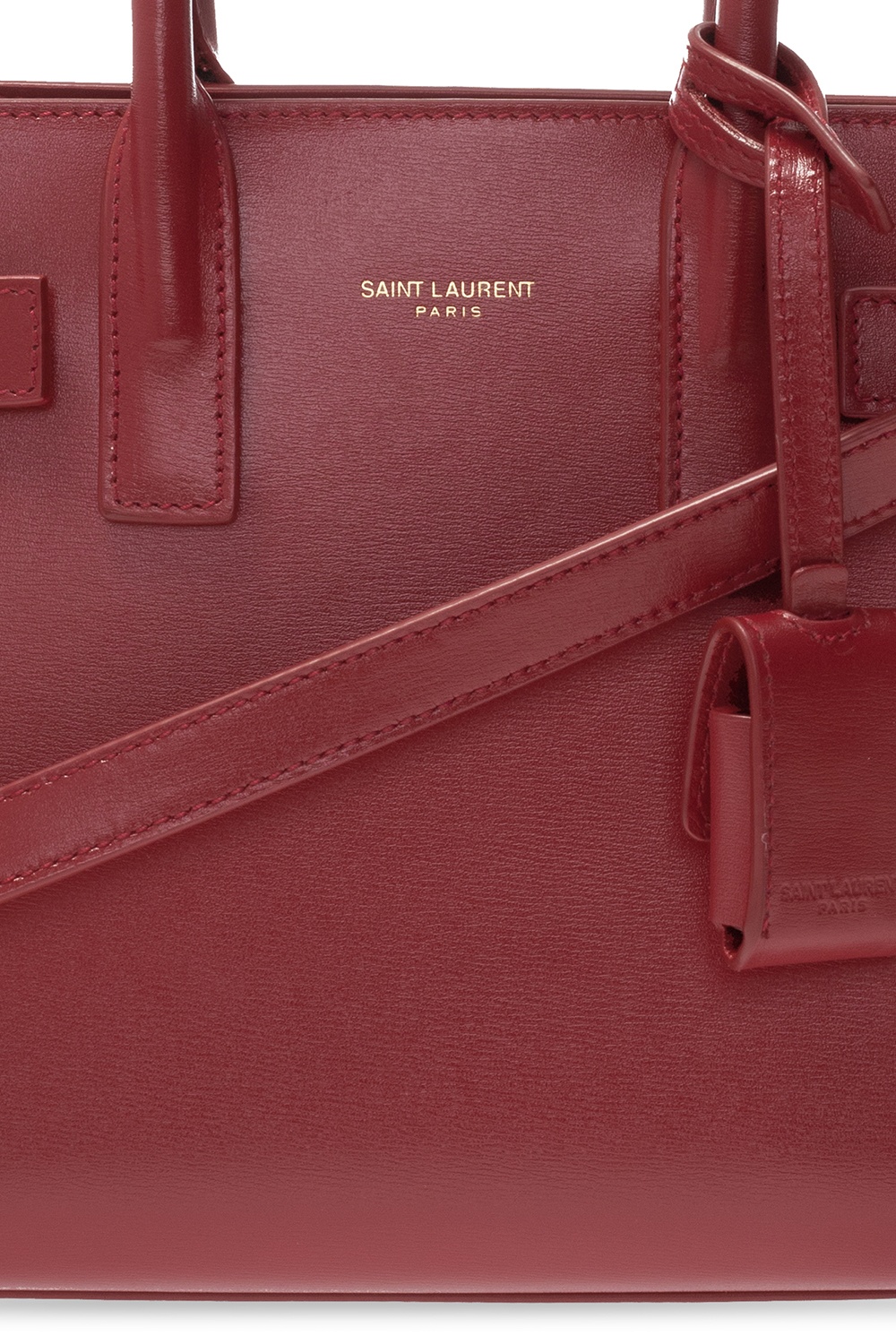 Saint Laurent Burgundy Baby Sac de Jour Smooth Leather Handbag