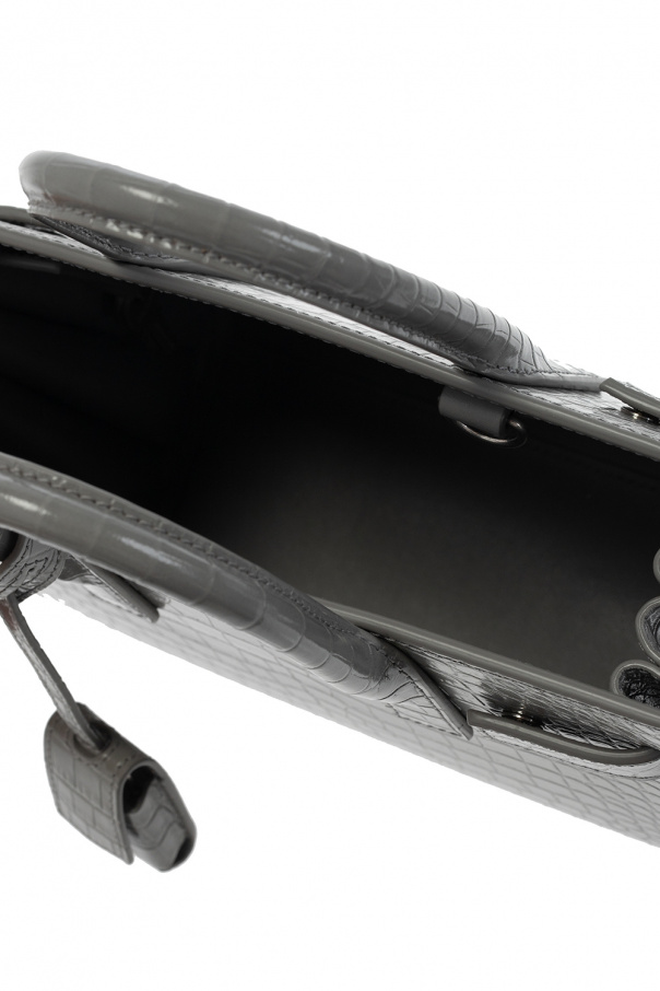 Sac De Jour Nano Croc Effect Leather Tote Bag in Black - Saint Laurent