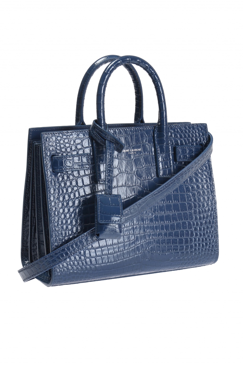 Saint Laurent Sac De Jour Baby Leather Tote in Blue