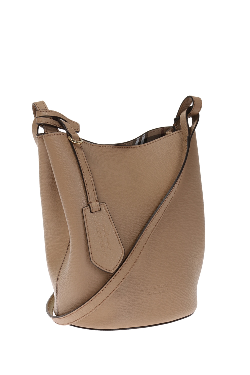 BURBERRY Textured-leather bucket bag in 2023