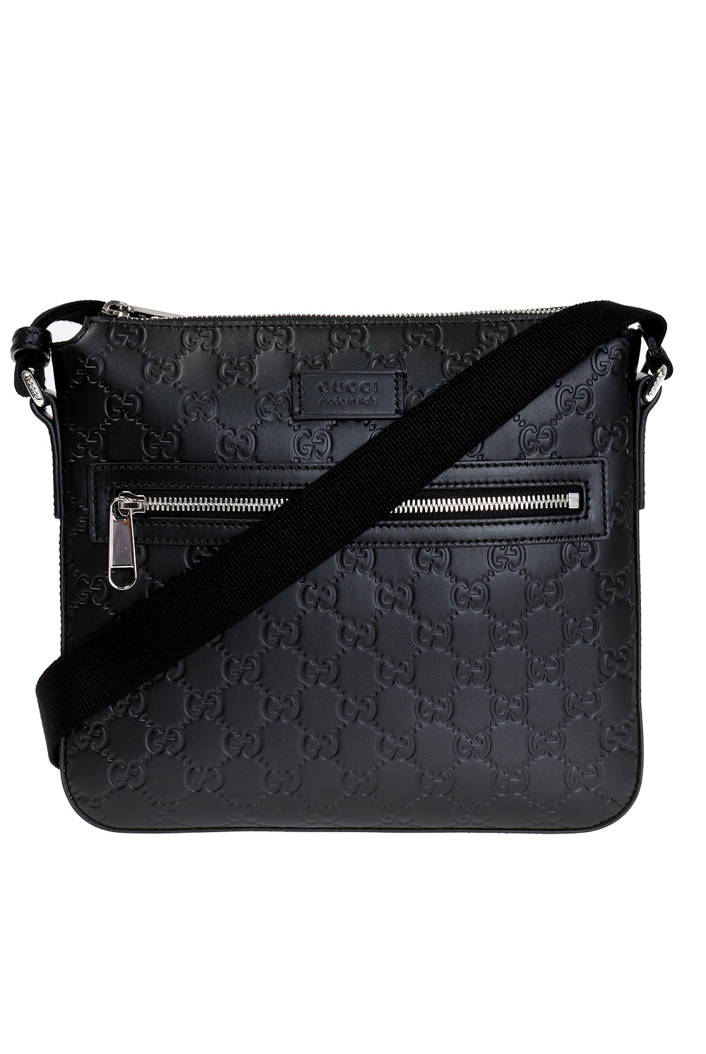Gucci Signature Messenger Black in Leather with Silver-tone - US