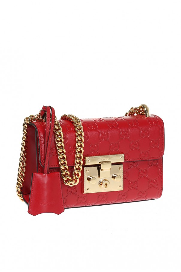 red gucci padlock bag