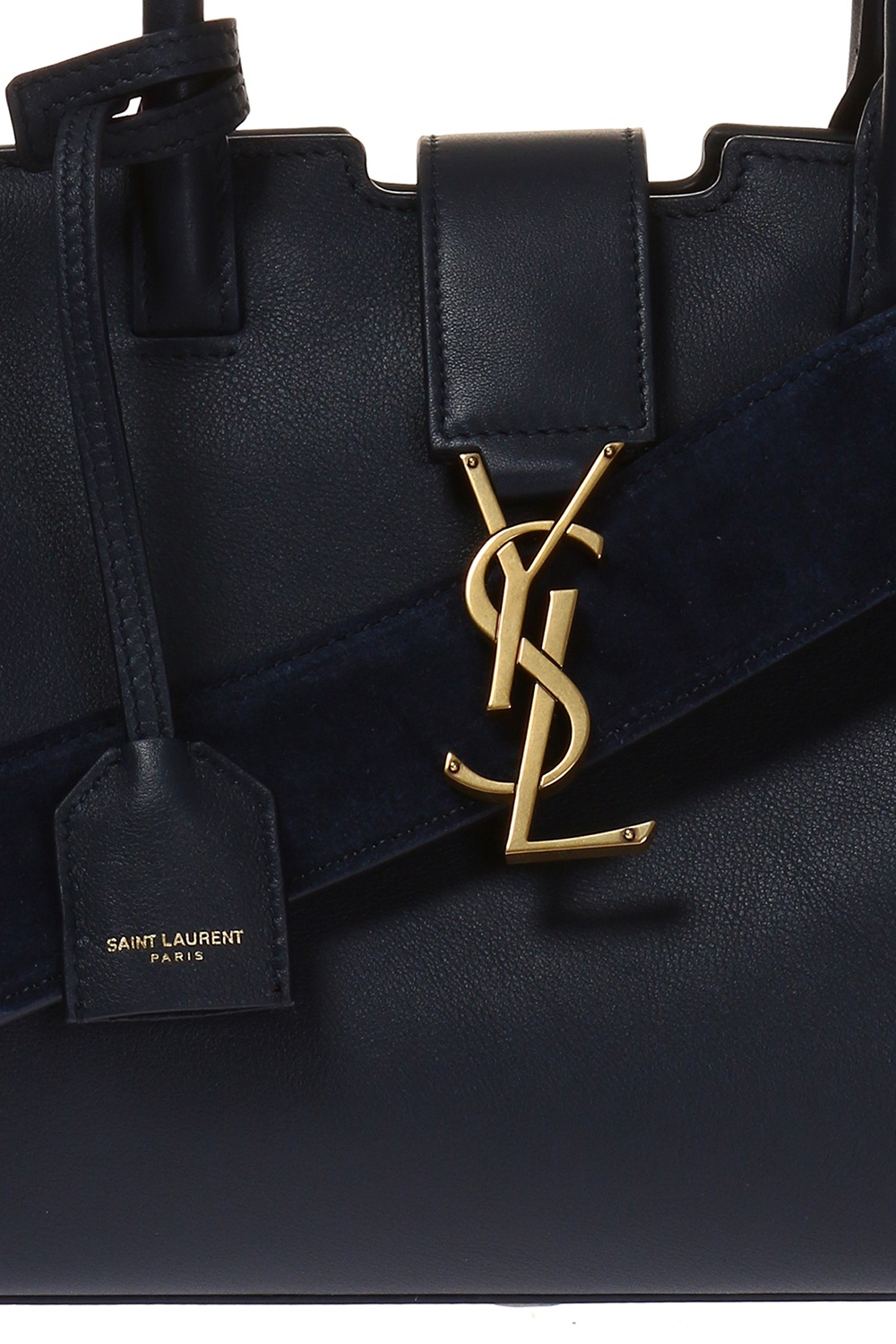 Saint Laurent Downtown Baby Cabas In Leather And Suede in Black