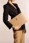 Saint Laurent beige ‘Monogram’ quilted clutch