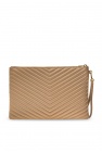 Saint Laurent beige ‘Monogram’ quilted clutch