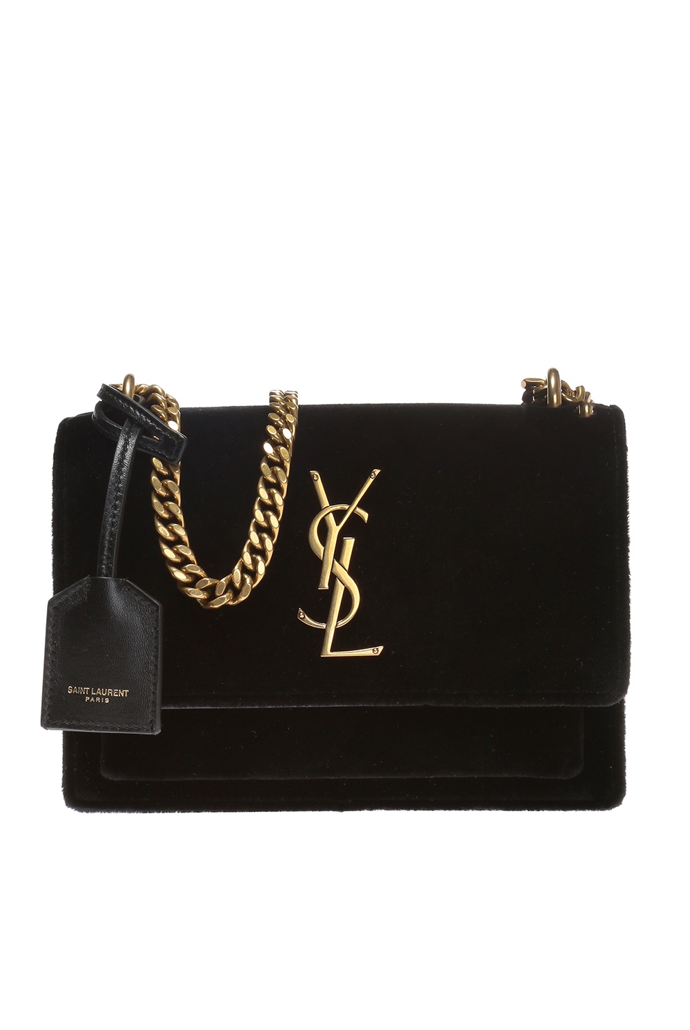 SAINT LAURENT Le Monogramme Cœur velvet and suede shoulder bag