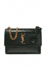yves saint laurent chyc handbag in taupe leather and brown python