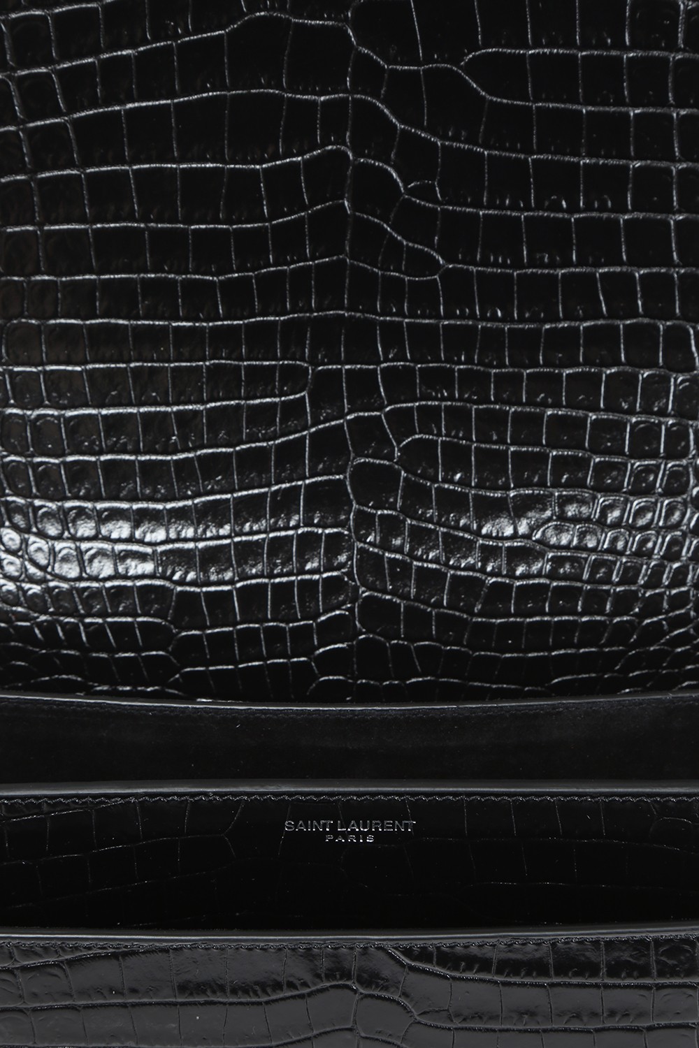 Buy Saint Laurent Sunset Croc Effect Shoulder Bag 'Black' - 442906 DND0N  1000