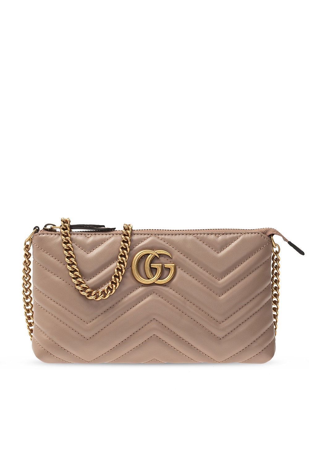 Gucci GG Marmont Leather Mini Chain Bag in Brown
